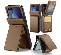 Asuwish Funda para Samsung Galaxy Z Flip 7 5G 2025 con bloqueo RFID, ranura para tarjetas de crédito, piel sintética, doble cierre magnético, cubierta para celdas ZFlip7, Z7, G, Flip7, ZFlip 7Z, color