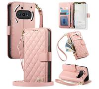 Asuwish Funda para teléfono Nothing Phone 3a con protector de pantalla de vidrio templado y correa para la muñeca, soporte para tarjetas, soporte para ranura móvil, accesorios para celulares, para