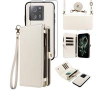 Asuwish Funda para Xiaomi 13T/13T Pro 5G, funda con banda de lámina protectora de pantalla, tarjetero, plegable, piel, flores, monedero, soporte, Redmi K60 Ultra/Mi 13 T T13 13TPro, funda para