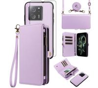 Asuwish Funda para Xiaomi 13T/13T Pro 5G, funda con banda de lámina protectora de pantalla, tarjetero, plegable, piel, flores, monedero, soporte, Redmi K60 Ultra/Mi 13 T T13 13TPro, funda para
