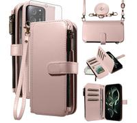 Asuwish Funda para Xiaomi 13T/13T Pro 5G, funda con banda protectora, tarjetero, plegable, piel, monedero, soporte Redmi K60 Ultra/Mi 13 T T13 13TPro, funda para teléfono móvil, color oro rosa