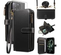 Asuwish Funda para Xiaomi 13T/13T Pro 5G, funda con banda protectora, tarjetero, plegable, piel, monedero, soporte Redmi K60 Ultra/Mi 13 T T13 13TPro, funda para teléfono móvil, color negro