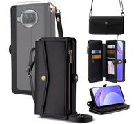 Asuwish Funda para Xiaomi Mi 10T Lite 5G Funda con Cinta Protector de Pantalla Protector de Pantalla Tarjetero Plegable Monedero Soporte Mi10TLite 10i M2007J17G Teléfono Funda Protectora Cremallera