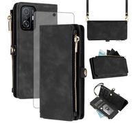 Asuwish Funda para Xiaomi Mi 10T/Mi10T Pro 5G, funda con banda y lámina protectora de pantalla RFID, tarjetero, plegable, piel, flores, monedero, soporte Mi10TPro M10T T10 M2007J3SG fundas para