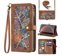 Asuwish Handyhülle für Xiaomi 15 Ultra Hülle mit Band Folie Schutzfolie Kartenfach Klappbar Leder Geldbörse Ständer Mi 15Ultra 5G Handy Hüllen Schutzhülle Reißverschluss Handyhüllen Phone Case Braun