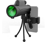 ASVIL 10x42 alta potencia HD vida impermeable BAK4 prisma FMC lente monocular compacto con adaptador de smartphone y trípode monocular para adultos avistamiento de aves, caza al aire libre