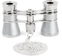 ASVIL 3 x 25 gafas clásicas plegables de ópera prismáticos cuerpo de metal con cadena lente óptica teatro pequeño telescopio portátil te