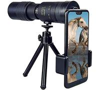ASVIL 4K 10 300 x 40 mm Super Teleobjetivo Zoom portátil, con soporte para smartphone y trípode, zoom pequeño monocular portátil impermeable para observación de aves