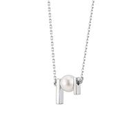 ASVIL Collar pequeño de perlas de plata con cadena de clavícula plateada, suéter, accesorios para el cuello