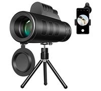 ASVIL Lente para teléfono 40X60 Zoom para Smartphone Telescopio Monocular Cámara Camping Senderismo con Brújula Clip Trípode