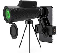 ASVIL Monocular compacto 10x42 de alta potencia impermeable con adaptador para smartphone y trípode BAK4 prisma FMC lente monocular para adultos avistamiento de aves, caza al aire libre, Trav