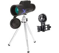 ASVIL Monocular portátil compacto de alta potencia de 12 x 50 pulgadas, con prisma BAK4, lente FMC, pequeño monocular portátil con adaptador para smartphone y tri