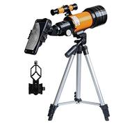 ASVIL Telescopio astronómico refractivo 150X con clip para teléfono al aire libre HD visión nocturna telescopio 150X para niños estudiantes presente kit de bricolaje