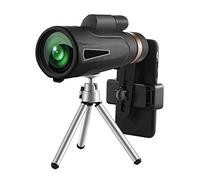 ASVIL Telescopio monocular monocular de 12 x 50 prismáticos claros débiles de visión nocturna telescopio con soporte para teléfono inteligente para acampar