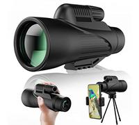 ASVIL Telescopio monocular, telescopio monocular de alta definición de 12 x 50, lente FMC, prisma BAK4, con soporte para smartphone y trípode, adecuado para animales salvajes, observación de aves,