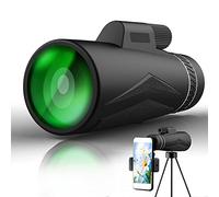 ASVIL Telescopio monocular, telescopio monocular HD 12X50, monoculares con zoom, lente FMC, prisma BAK4, con adaptador de teléfono inteligente y trípode, adecuado para animales salvajes, observación