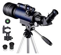 ASVIL Telescopio refractor de 70 mm para observar la luna, para niños y adultos, astronomía, principiantes, lente 16X 66X con buscador, telescopio astronómico doble de comodidad