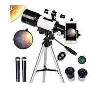 ASVIL Telescopio refractor de viaje de 70 mm, adaptador de teléfono inteligente, obturador de cámara, control de cable, filtro lunar para paisajes naturales, telescopio para niños para adultos, doble