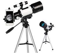 ASVIL Telescopio refractor para astronomía de 70 mm, apertura de 300 mm, con trípode ajustable y adaptador de teléfono, telescopio astronómico para niños, adultos y principiantes, doble comodidad