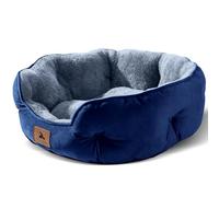 Asvin Cama Mediana para Perros medianos y Gatos de Interior, Cama para Cachorros y Gatitos, extrasuave y Lavable a máquina, con Base de Tela Oxford Antideslizante y Resistente al Agua, Azul, 64 cm