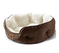 Asvin Cama Mediana para Perros medianos y Gatos de Interior, Cama para Cachorros y Gatitos, extrasuave y Lavable a máquina, con Base de Tela Oxford Antideslizante y Resistente al Agua, marrón, 64 cm