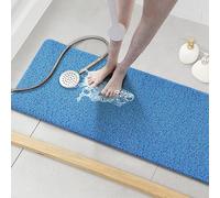 Asvin Soft Textured Bath, Shower, Tub Mat, 47x16 Inch, Phthalate Free, Non Slip Comfort Bathtub Mats with Drain, PVC Loofah Bathroom Mats for Wet Areas, Quick Drying