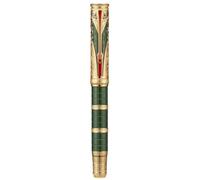 Asvine Hongdian D5X - Pluma estilográfica de punta color verde, dinastía Qin, retro, pluma con grabado de tótem chino, punta extrafina, bolígrafo de escritura suave con convertidor y caja para