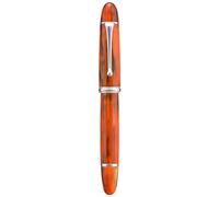 Asvine V800 - Pluma estilográfica, sistema de llenado al vacío con gran capacidad de tinta, plumín número 8 tipo stub de 1,1 mm, dibujo artístico de caligrafía con llave, acrílico ámbar