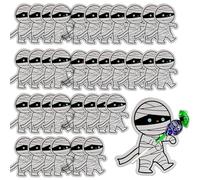 ASVNRES Soporte para dulces de Halloween, tarjetas de papel, momia, piruleta, chocolate, dulces, suministros de decoración para suministros de fiesta, 100 unidades