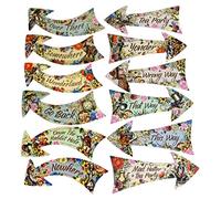 ASVP Shop Letreros de flecha de estilo vintage para fiestas de Alicia en el país de las maravillas, accesorios para fiesta de té, paquete de 12 carteles