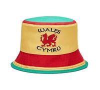 ASVP Shop Sombrero de cubo de fútbol de Gales clásico Retro Fan Copa Mundial de fútbol Rugby Welsh Blanco, blanco, Talla única