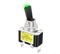 ASW-07D-2 12V 30A Interruptor de encendido y apagado tipo SPST con LED rojo Visual 2 posiciones 3 pines para camiones, RV, barcos y vehículos todoterreno (verde)