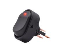 ASW-20D Auto Car Boat Rocker ON OFF 12VDC 30A With Dot LED Illuminated Red Green Blue Yellow Button T85 Switch 1Pcs(Red LED)