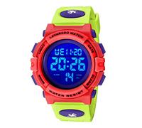 aswan watch Reloj Digital para niños con cronómetro, Calendario, Despertador y luz-Reloj Infantil Deportivo con Correa de Silicona-Azul,S/M