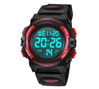 aswan watch Reloj Digital para niños con cronómetro, Calendario, Despertador y luz-Reloj Infantil Deportivo con Correa de Silicona-Azul,S/M