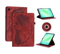 AsWant Funda Compatible con Samsung Galaxy Tab A11 8,7" 2025/Tab A9 8.7 Pulgadas - Estuche Inteligente Ultra Slim PU Protectora con Soporte/Cartera (Rojo)