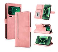 AsWant Funda Compatible con Xiaomi 17 Pro MAX, Fundas Libro con Tapa Cierre Magnetico, Tipo Libro Flip Wallet Case (Rosado)