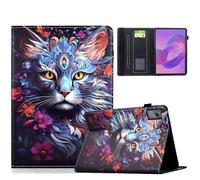 AsWant Funda para Lenovo Idea Tab 2025 de 11 Pulgadas TB-336ZU TB-336FU, Funda Protectora de PU Ultrafina con Función de Soporte, Gato Multicolor