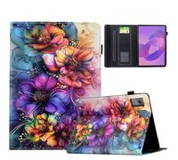 AsWant Funda para Lenovo Idea Tab 2025 de 11 Pulgadas TB-336ZU TB-336FU, Funda Protectora de PU Ultrafina con Función de Soporte, Flores Coloridas