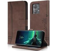 Aswant Funda para Motorola Edge 40 Neo, Cuero de PU Cartera Multifunción de Cierre Magnético Función Flip Case Carcasa Motorola Edge 40 Neo (Marrón)