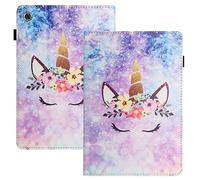 AsWant Funda para Samsung Galaxy Tab A 10.1 Pulgadas SM-T510/T515/T517, Funda Protectora de PU Ultrafina con Función de Soporte, Unicorn