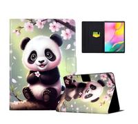 AsWant Funda para Samsung Galaxy Tab A 10.1 SM-T510/T515/517 2019, Funda de PU ultradelgada con función de soporte y ranura para tarjetas, Sakura Panda
