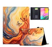 AsWant Funda para Samsung Galaxy Tab A11 8.7 Pulgadas 2025, Funda Protectora de PU Ultrafina con Función de Soporte, Mariposa de Fuego