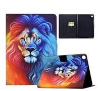 AsWant Funda para Samsung Galaxy Tab A11+ Plus / A9 Plus 11 Pulgadas 2025, Funda Protectora de PU Ultrafina con Función de Soporte, León Colorido