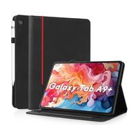 AsWant Funda para Samsung Galaxy Tab A9+/ A9 Plus 11 Pulgadas 2023 SM-X210/ X216/ X218 - Protectora TPU con Soporte/Cartera, Auto Activación/Reposo Funda Galaxy A9 Plus (Negro)