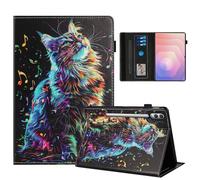 AsWant Funda para Samsung Galaxy Tab S11 Ultra de 14,6 pulgadas SM-X930/SM-X936 2025, funda ultrafina de poliuretano con función atril y ranura para tarjetas. Nota gato