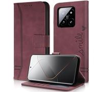 AsWant Funda para Xiaomi 14 Pro - Cuero de PU Cartera Multifunción de Cierre Magnético Función Flip Case Carcasa Xiaomi 14 Pro (Rojo)