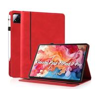 AsWant Funda para Xiaomi Mi Pad 7/7 Pro (11.2 Pulgadas), Modelo 2025 - Protectora TPU con Soporte/Cartera Funda Xiaomi Pad 7 (Rojo)