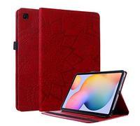 Aswant Galaxy Tab S6 Lite 2020/2022 Funda de Piel Tipo Cartera con Tapa y Ranura para Tarjetas,Soporte para bolígrafo para Samsung Tab S6Lite 10,4" SM-P610/P615/P613/P619 Mandala Flor en Relieve