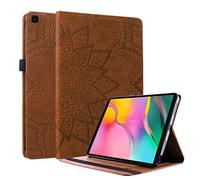 Aswant Samsung Galaxy Tab A 10.1 Hülle, Wallet Tasche Schutzhülle Flip Case Cover mit Kartenfach Samsung Galaxy Tab A SM-T510 Hülle, TabletHülle Samsung Galaxy Tab A SM T510 T515 Mandala Muster Braun